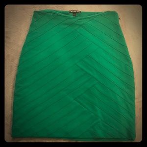 EXPRESS emerald green mini bodycon skirt